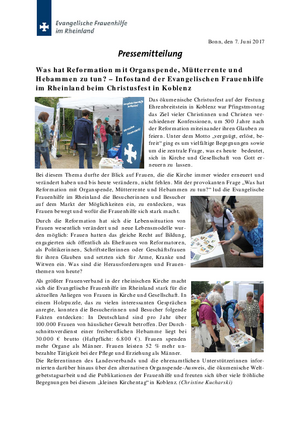 Was hat Reformation mit Organspende, Mütterrente und Hebammen zu tun?