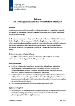 Satzung Stiftung