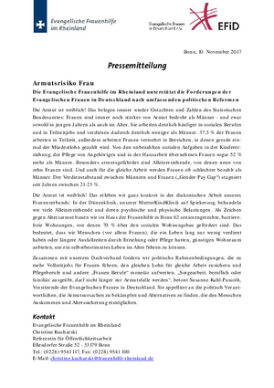 Armutsrisiko Frau