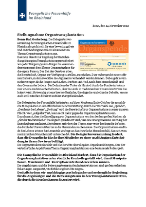 Stellungnahme Organtransplantation