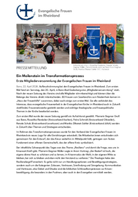 Erste Mitgliederversammlung der Evangelischen Frauen im Rheinland