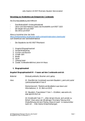 WGT für Seniorinnen und Senioren – Konkretion am Beispiel der Cookinseln