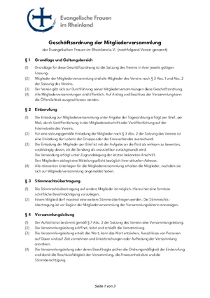 Geschäftsordnung der Mitglieder-versammlung
