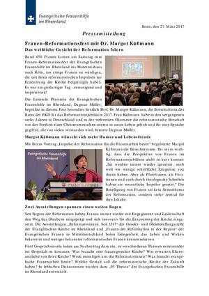 Frauen-Reformationsfest mit Dr. Margot Käßmann