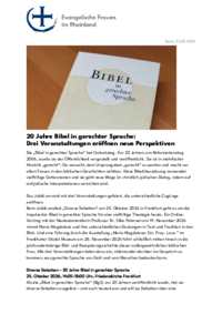 20 Jahre Bibel in gerechter Sprache: Drei Veranstaltungen eröffnen neue Perspektiven