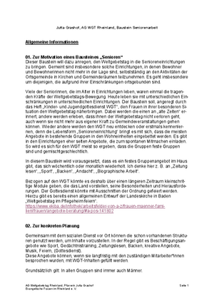 WGT für Seniorinnen und Senioren – Allgemeine Information