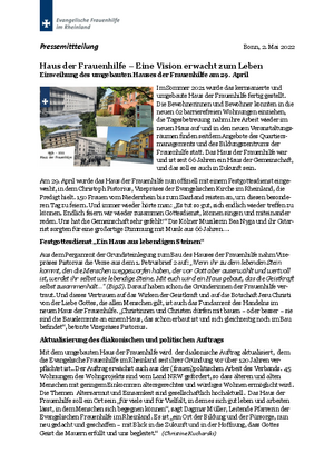 Haus der Frauenhilfe – Eine Vision erwacht zum Leben