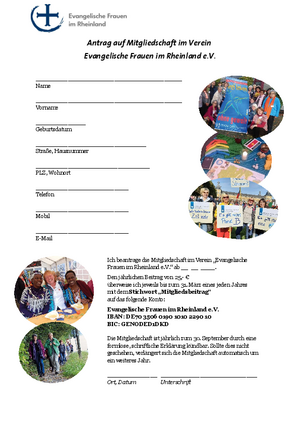 Mitgliedschaft im Verein Evangelische Frauen im Rheinland e.V.