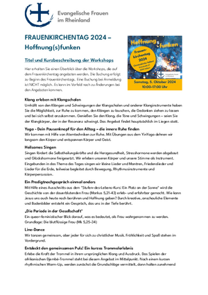Kurzbeschreibung der Workshops