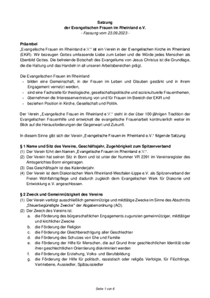 Satzung der Evangelischen Frauen im Rheinland e.V.