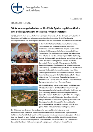 30 Jahre evangelische MutterKindKlinik Spiekeroog Dünenklinik - eine außergewöhnliche rheinische Außendienststelle
